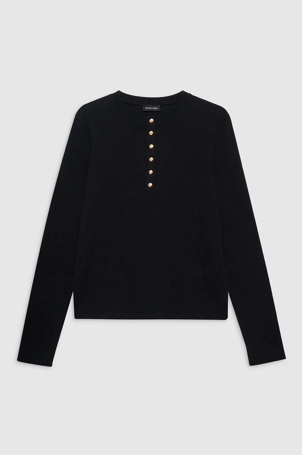 2025 Fashion Trends Alessia Long Sleeve Tee - Black -ANINE BING