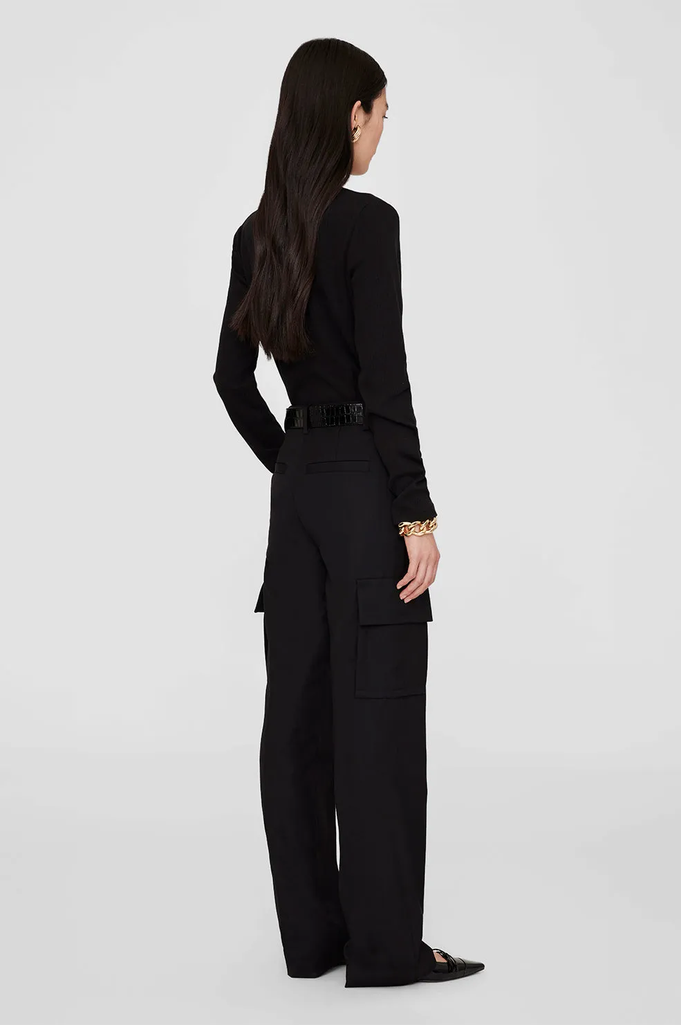2025 Fashion Trends Alessia Long Sleeve Tee - Black -ANINE BING