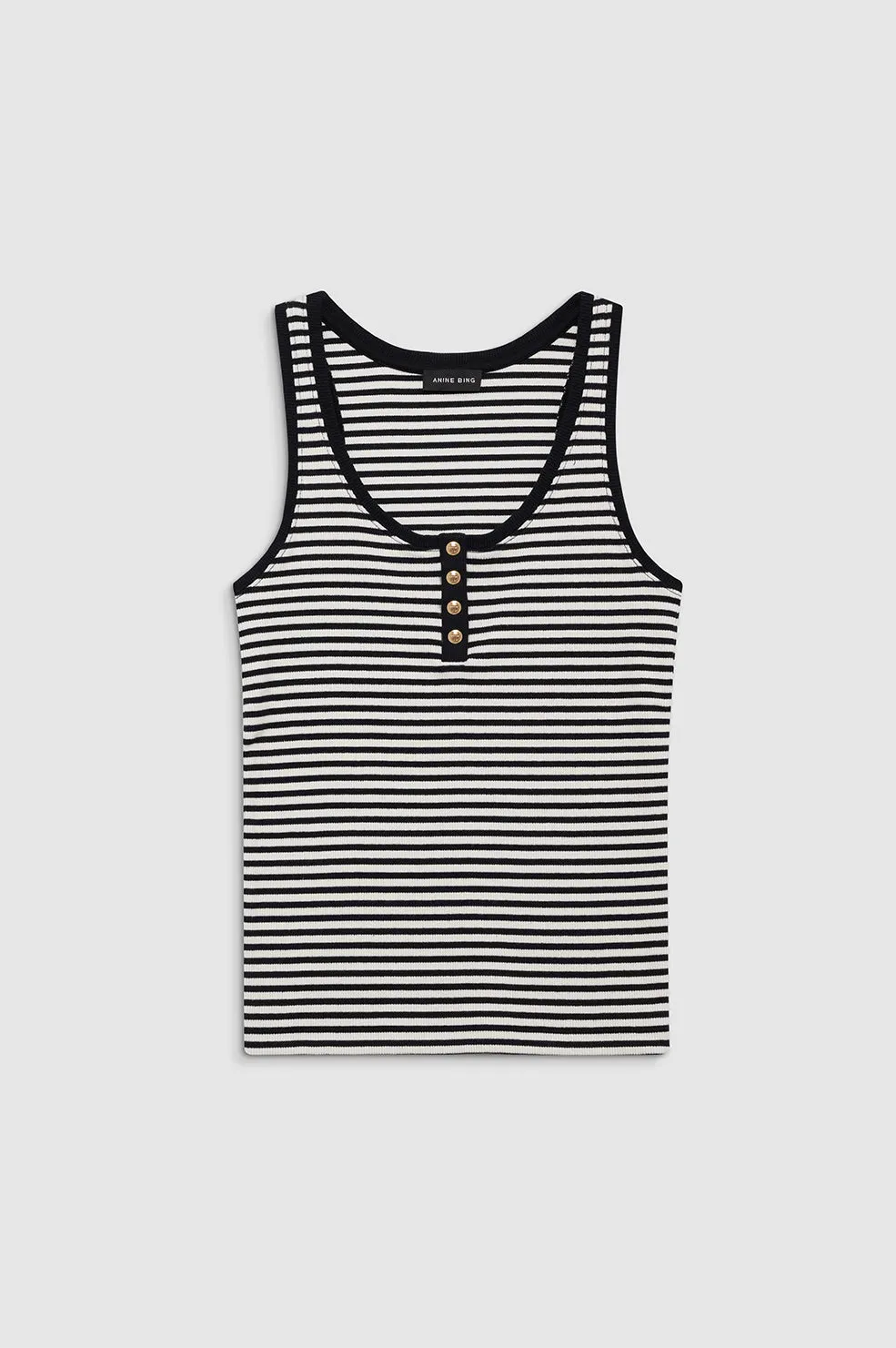 Alessia Tank - Cream And Black Stripe -ANINE BING