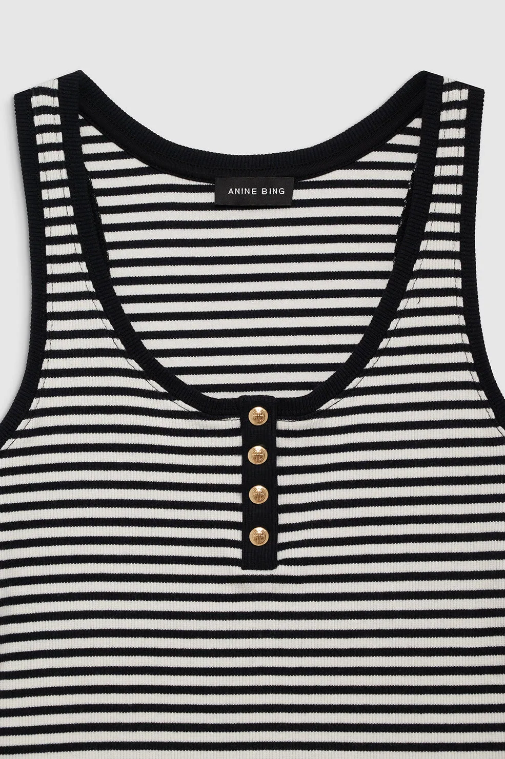 Alessia Tank - Cream And Black Stripe -ANINE BING