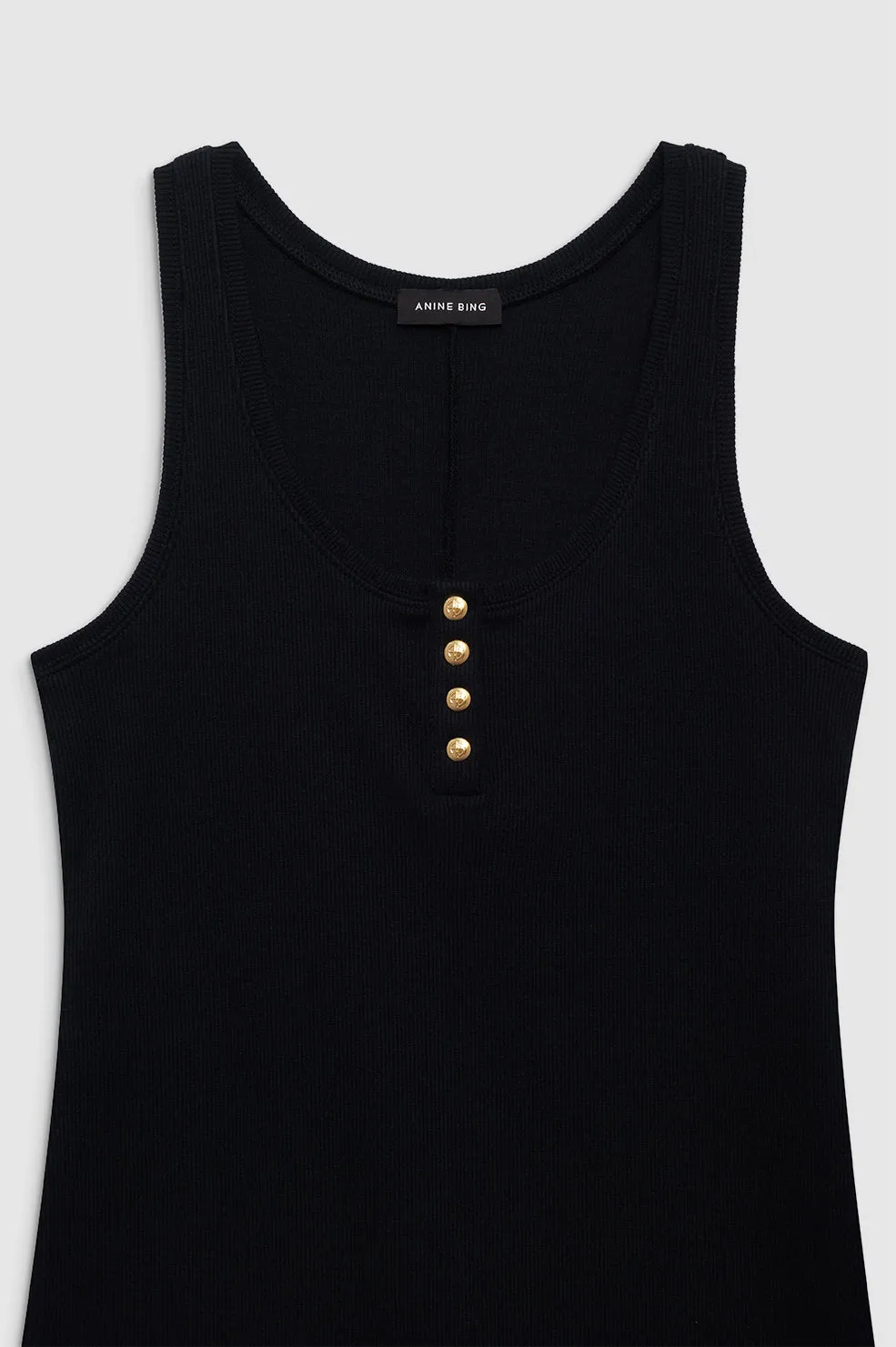 2025 Fashion Trends Alessia Tank Midi Dress - Black -ANINE BING