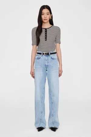 Alessia Tee - Cream And Black Stripe -ANINE BING