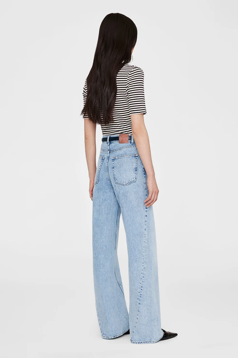 Alessia Tee - Cream And Black Stripe -ANINE BING