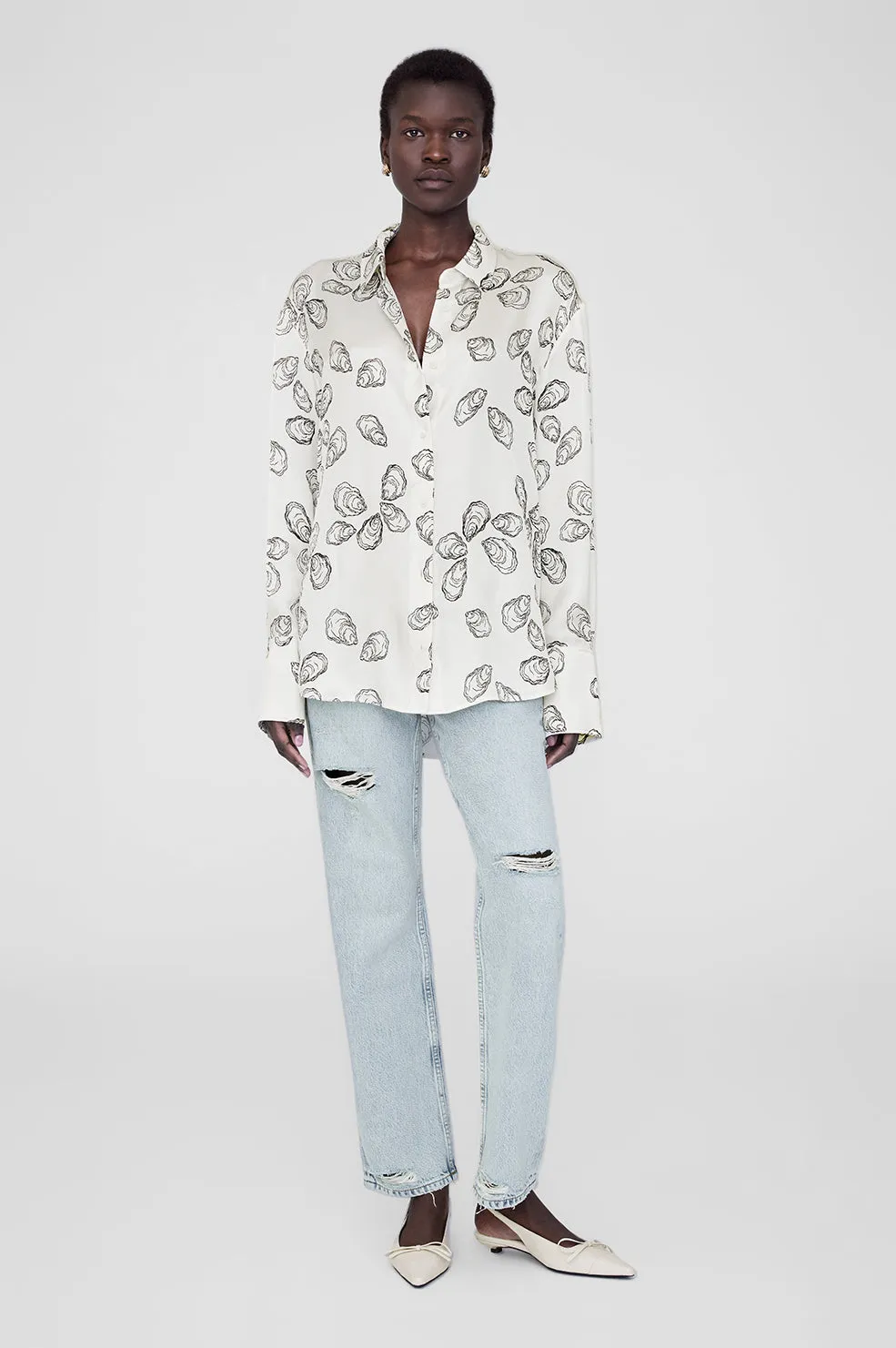 2025 Fashion Trends Avalon Shirt - Bone Oyster -ANINE BING