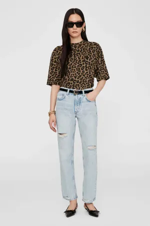 AVI TEE - BLACK AND BROWN LEOPARD - ANINE BING