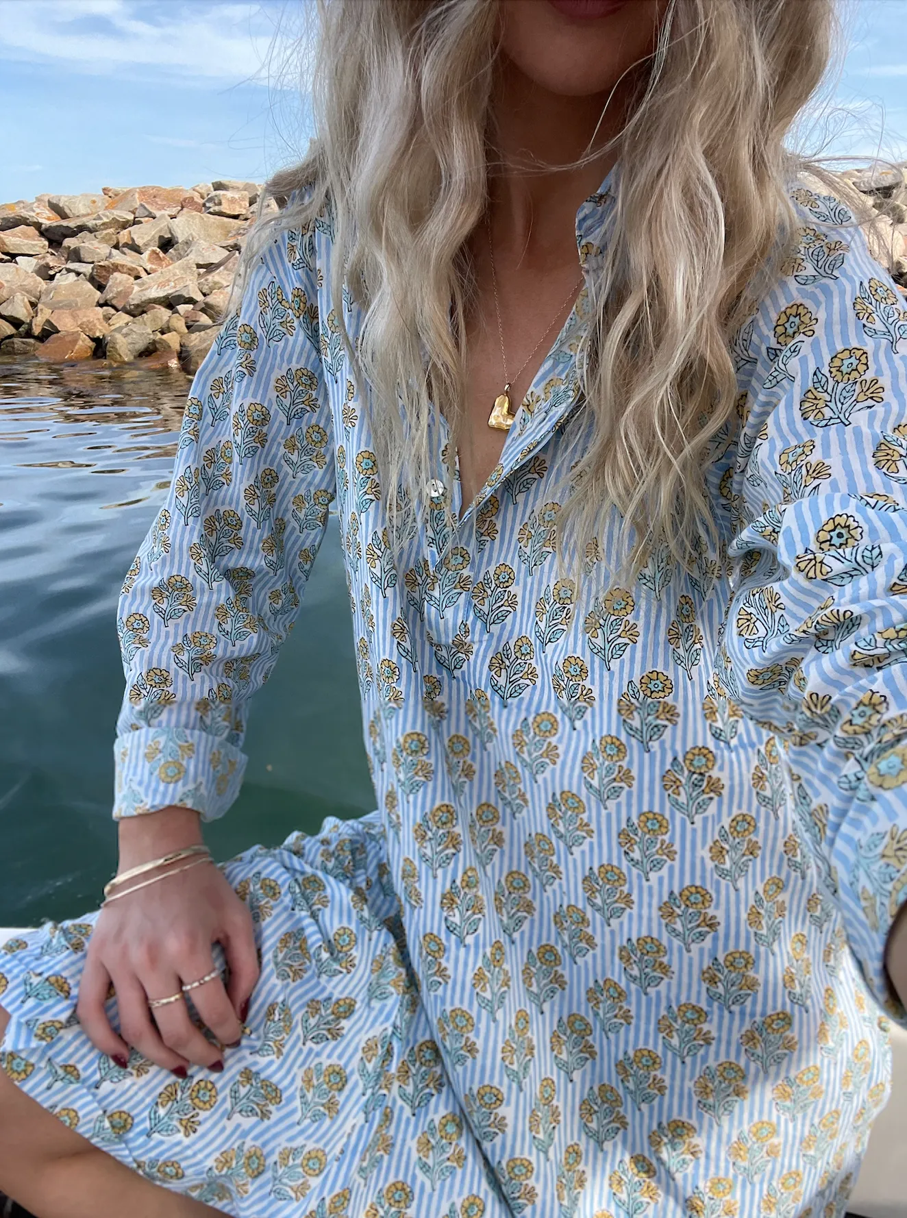AVNI KAFTAN - BLUE STRIPE - SADHU