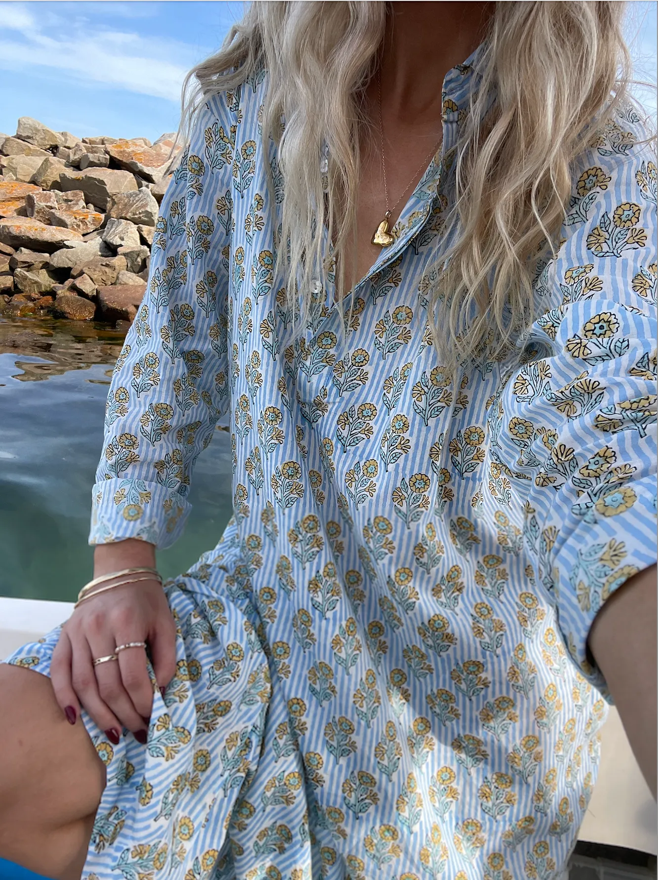 AVNI KAFTAN - BLUE STRIPE - SADHU