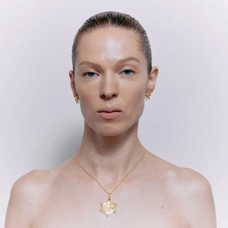 BANU PENDANT AND CHAIN WITH AQUAMARINE  - GOLD - CLEOPATRAS BLING