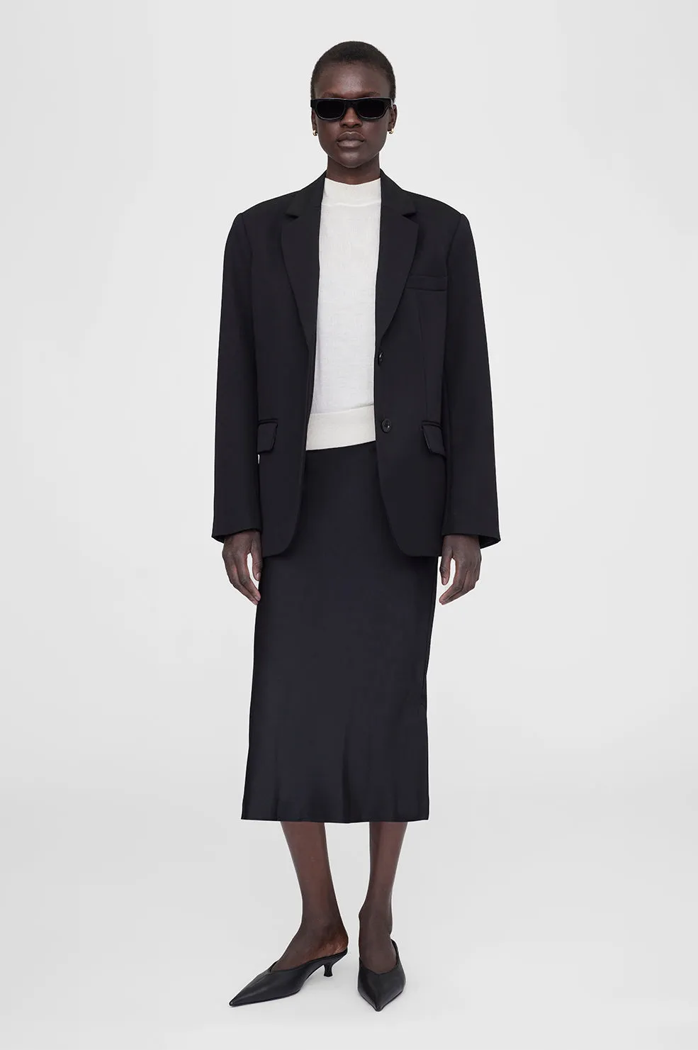 Bar Silk Skirt - Black -ANINE BING