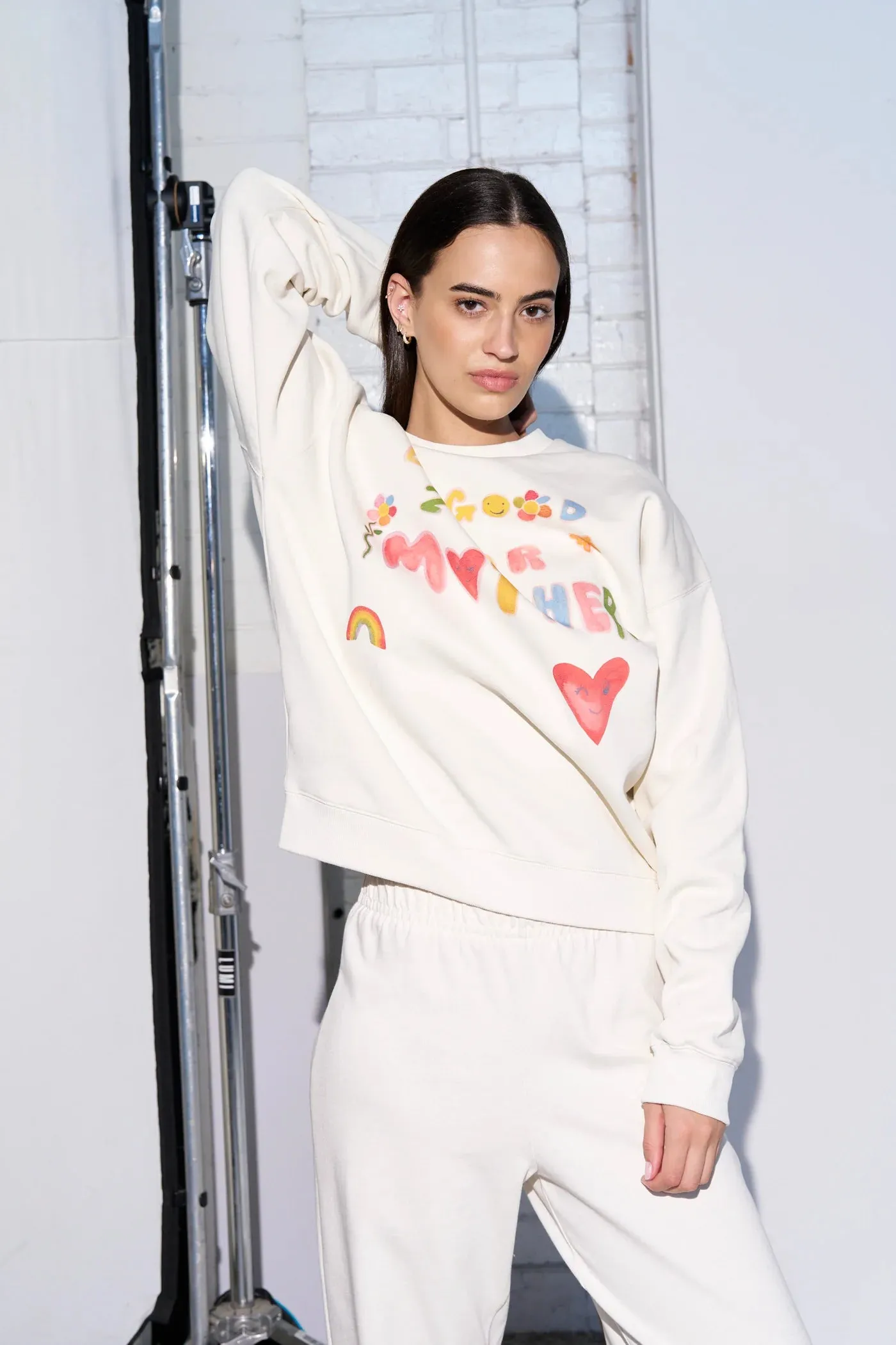 BE GOOD TO YOUR MOTHER LONG SLEEVE TEE - WHITE - MAKU