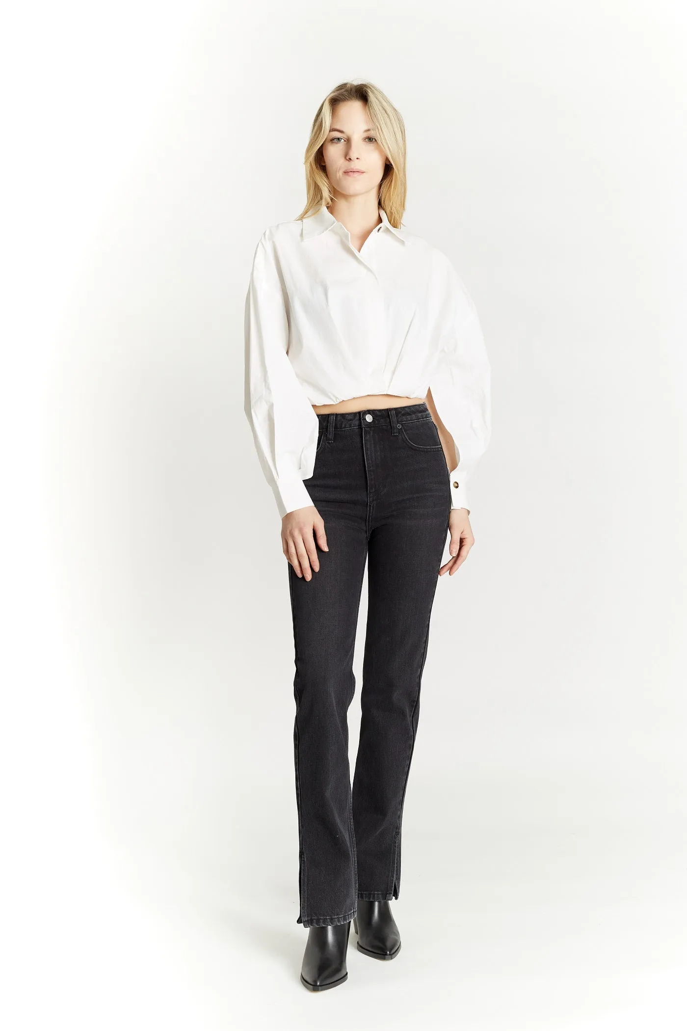 Best-Selling Cropped Blouse with Button Cuffs  Stylish & Comfortable