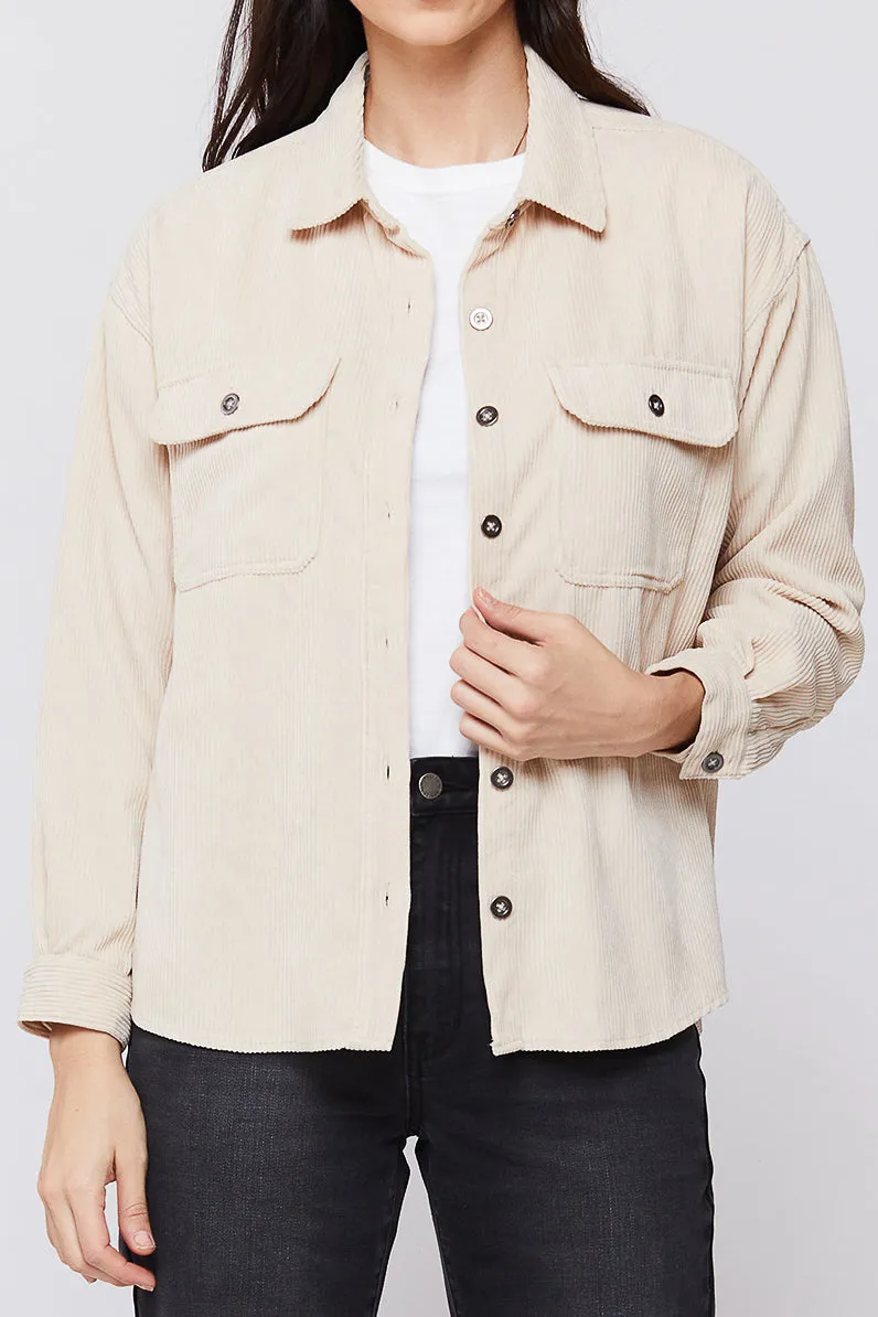 Bestseller Carmele Long Sleeve Button Down Corduroy Jacket  Going Fast!