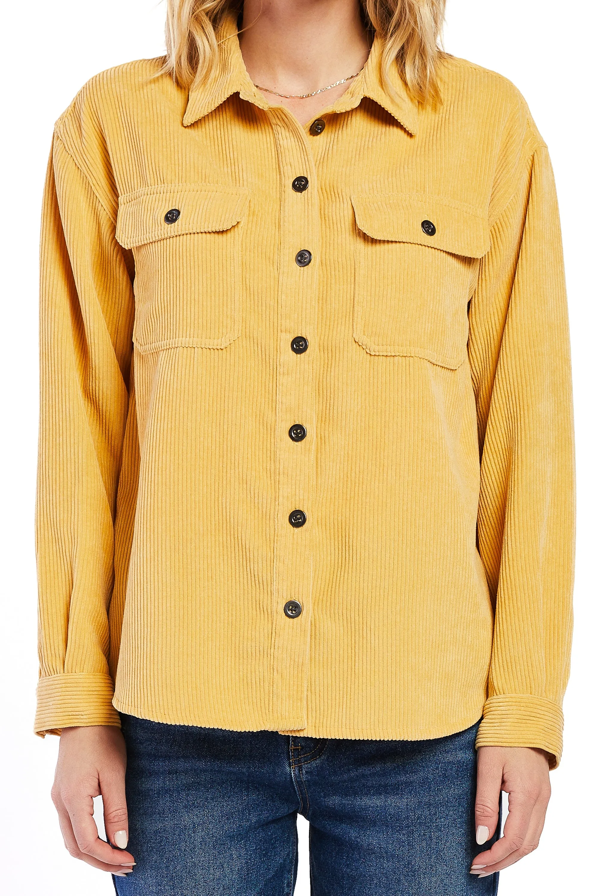 Bestseller Carmele Long Sleeve Button Down Corduroy Jacket  Going Fast!