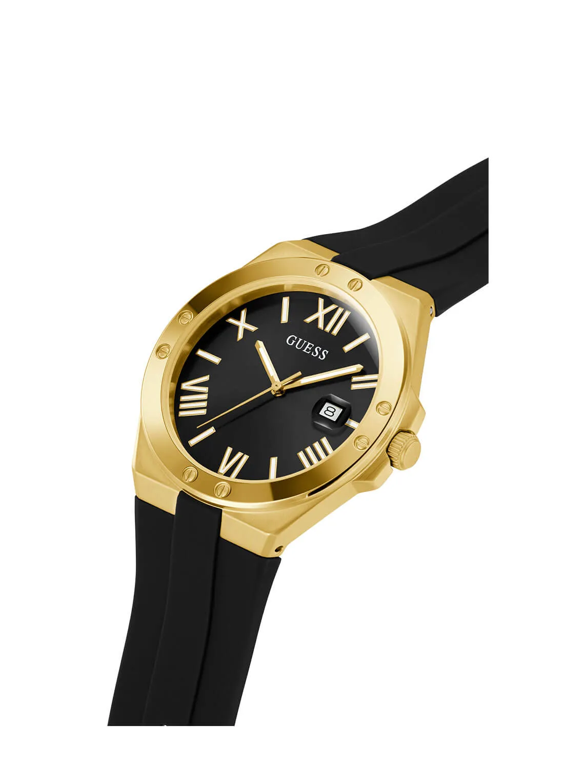 Black Gold Perspective Silicone Watch Guess