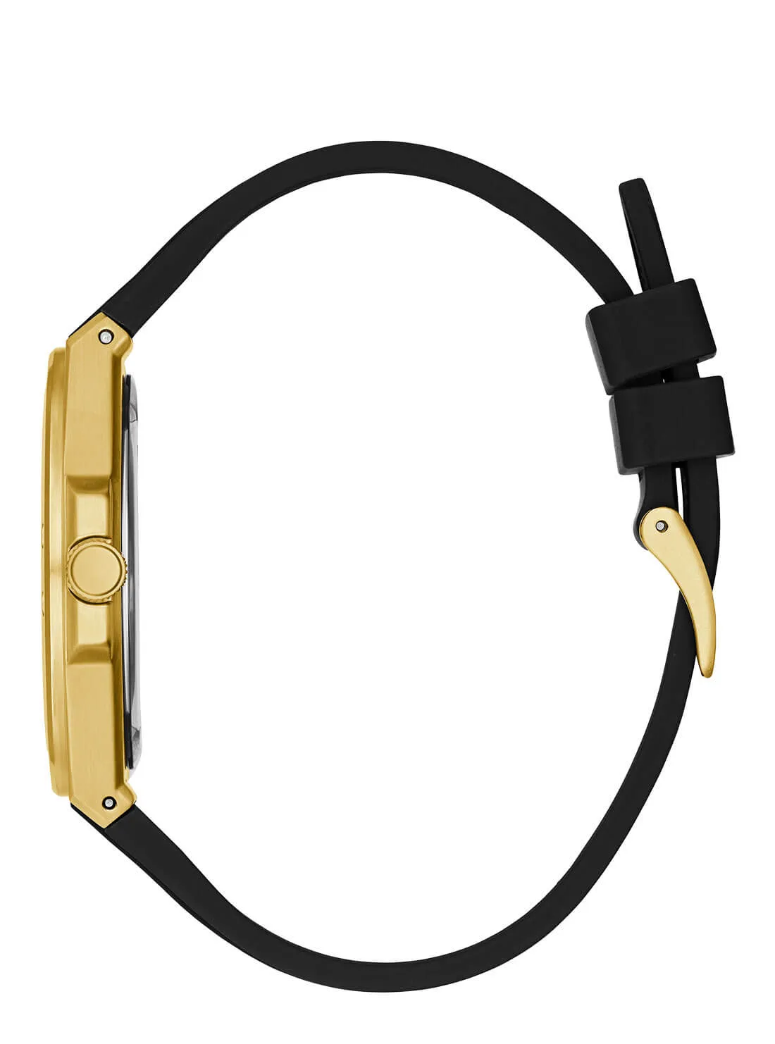 Black Gold Perspective Silicone Watch Guess