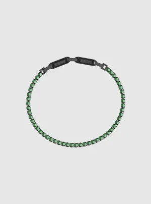 Black Green Logo Tennis Bracelet Guess