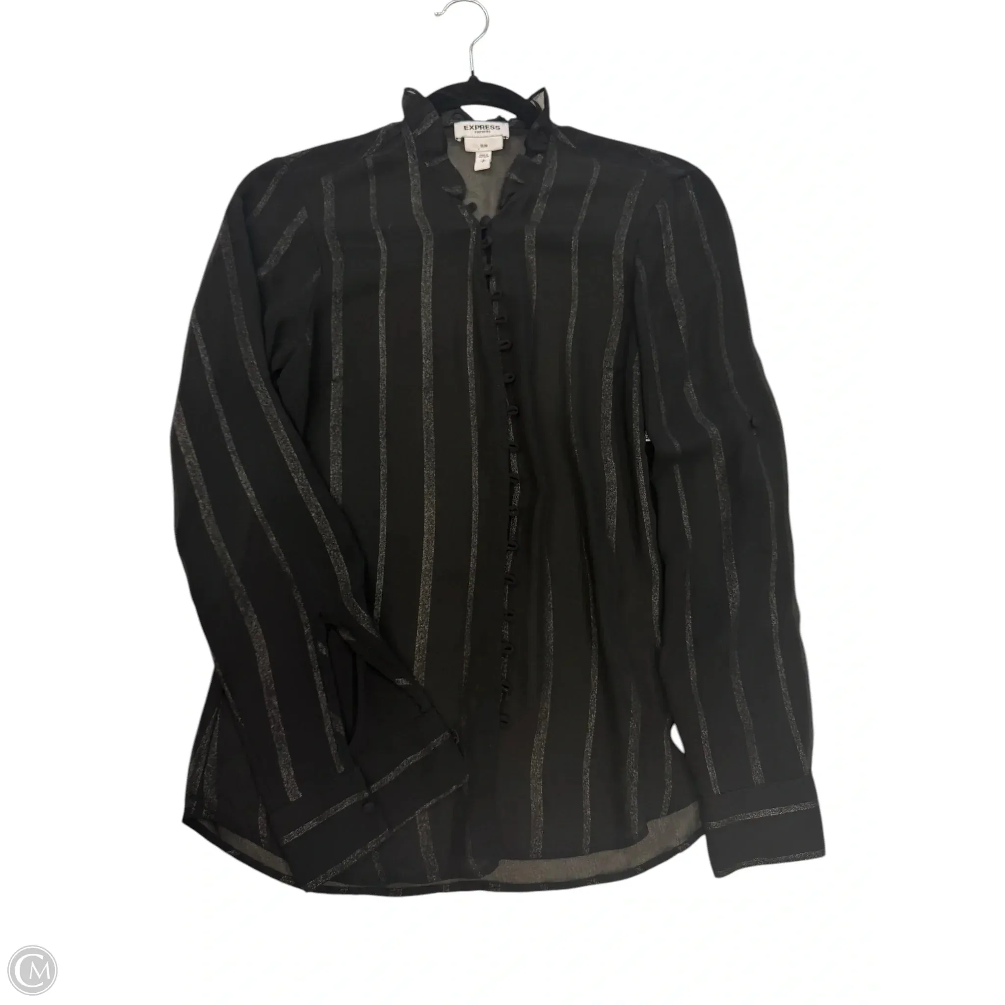 Blouse 3/4 Sleeve By Express In Black, Size: S