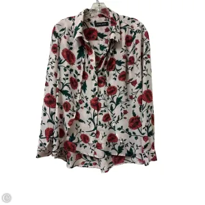 Blouse Long Sleeve By Ivanka Trump In Floral Print, Size: M