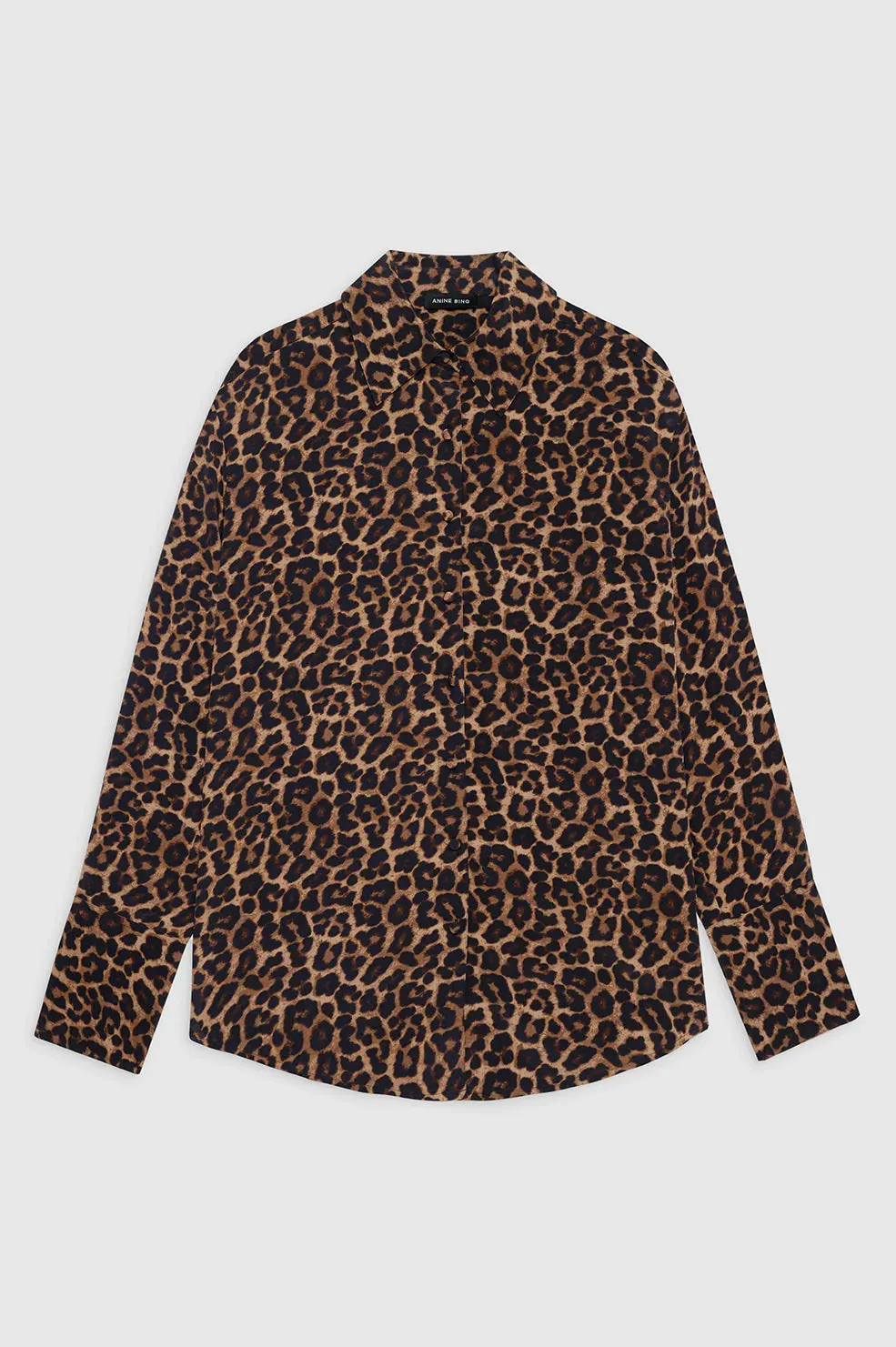 BRIDGET SHIRT - BLACK AND BROWN LEOPARD - ANINE BING