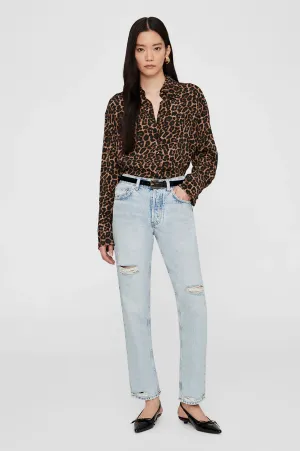 BRIDGET SHIRT - BLACK AND BROWN LEOPARD - ANINE BING