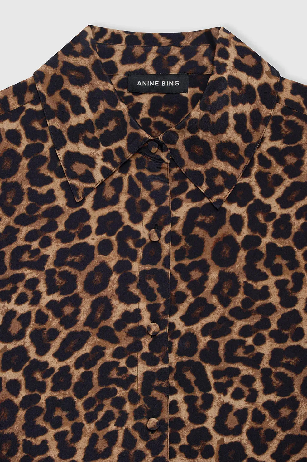 BRIDGET SHIRT - BLACK AND BROWN LEOPARD - ANINE BING