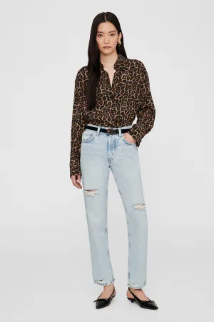 Bridget Shirt - Black And Brown Leopard -ANINE BING
