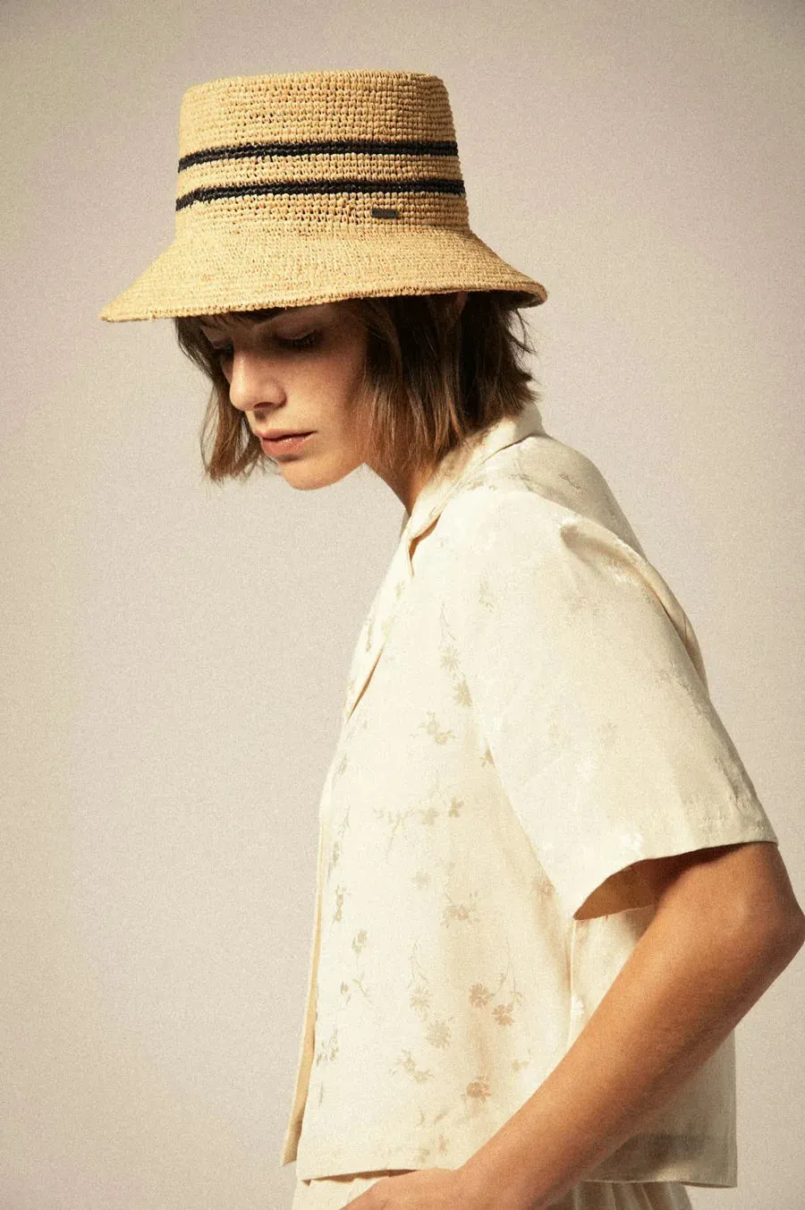 BRIXTON - SILKY JACQUARD SHIRT - WHITECAP FLORAL - SS25