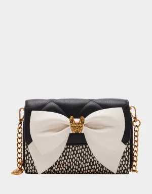 BULLDOG BOW WALLET ON CHAIN BLACK\WHITE Betsey Johnson