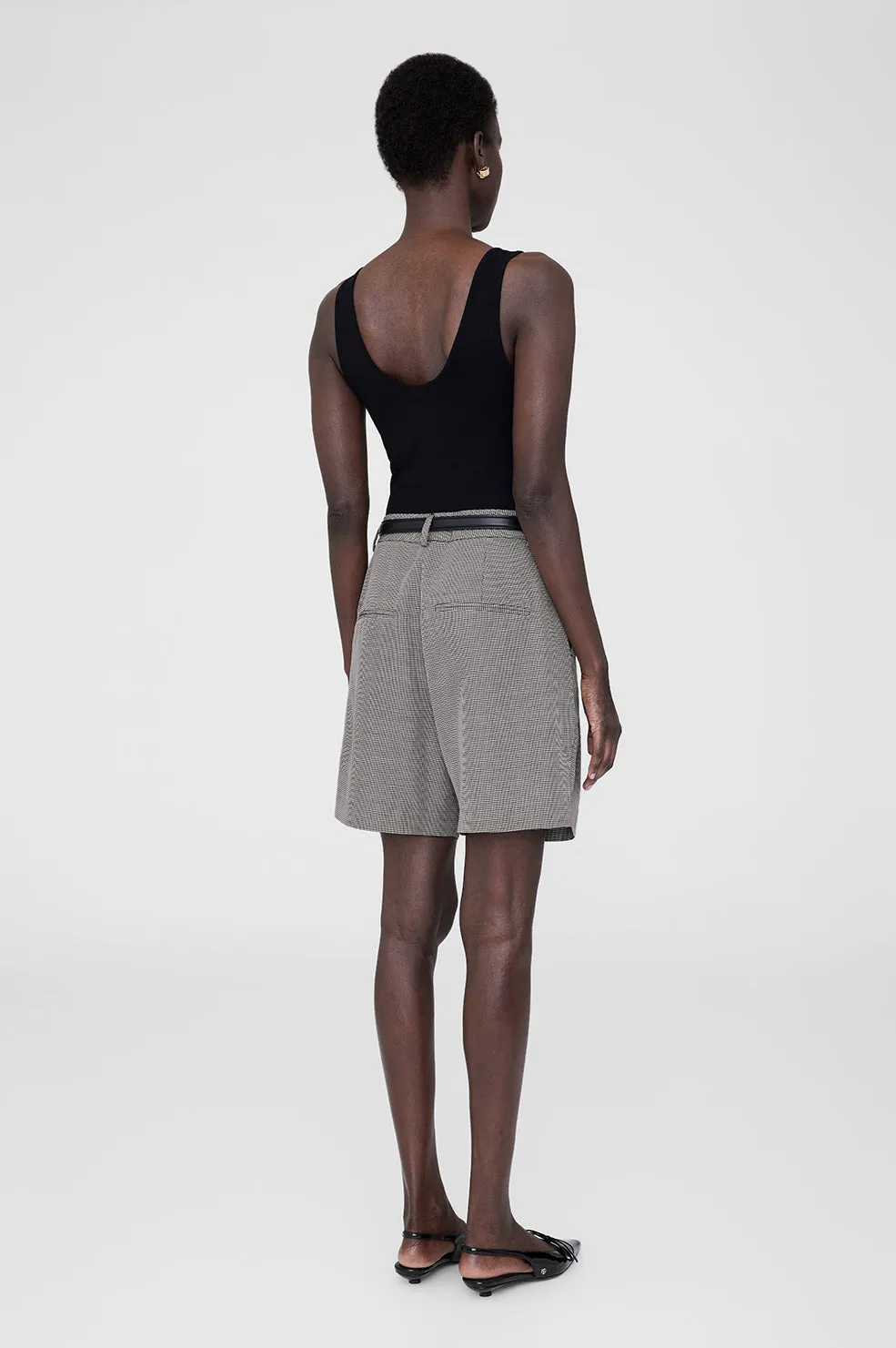 2025 Fashion Trends Carrie Short - Black And White Mini Houndstooth -ANINE BING