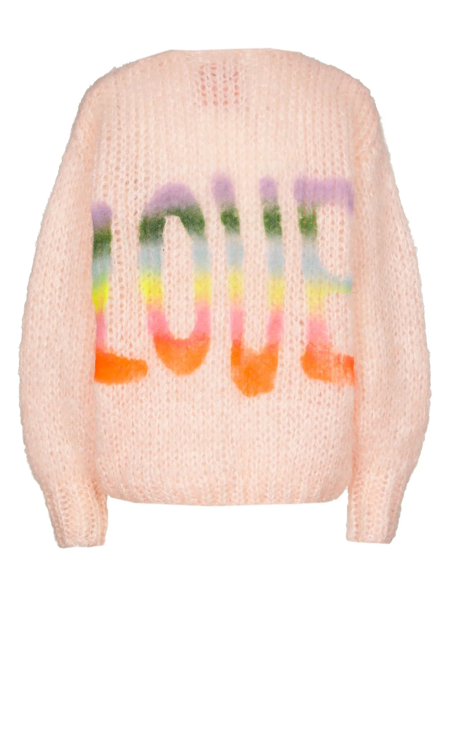 CHARLOTTE MOHAIR CARDIGAN - PASTEL PINK LOVE GRAFITTI - LES TRICOTS D'O