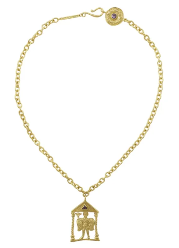 CHORA NECKLACE WITH AMETHYST - GOLD - CLEOPATRAS BLING
