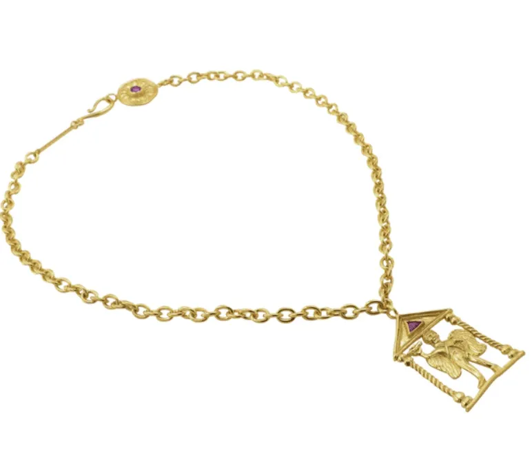 CHORA NECKLACE WITH AMETHYST - GOLD - CLEOPATRAS BLING