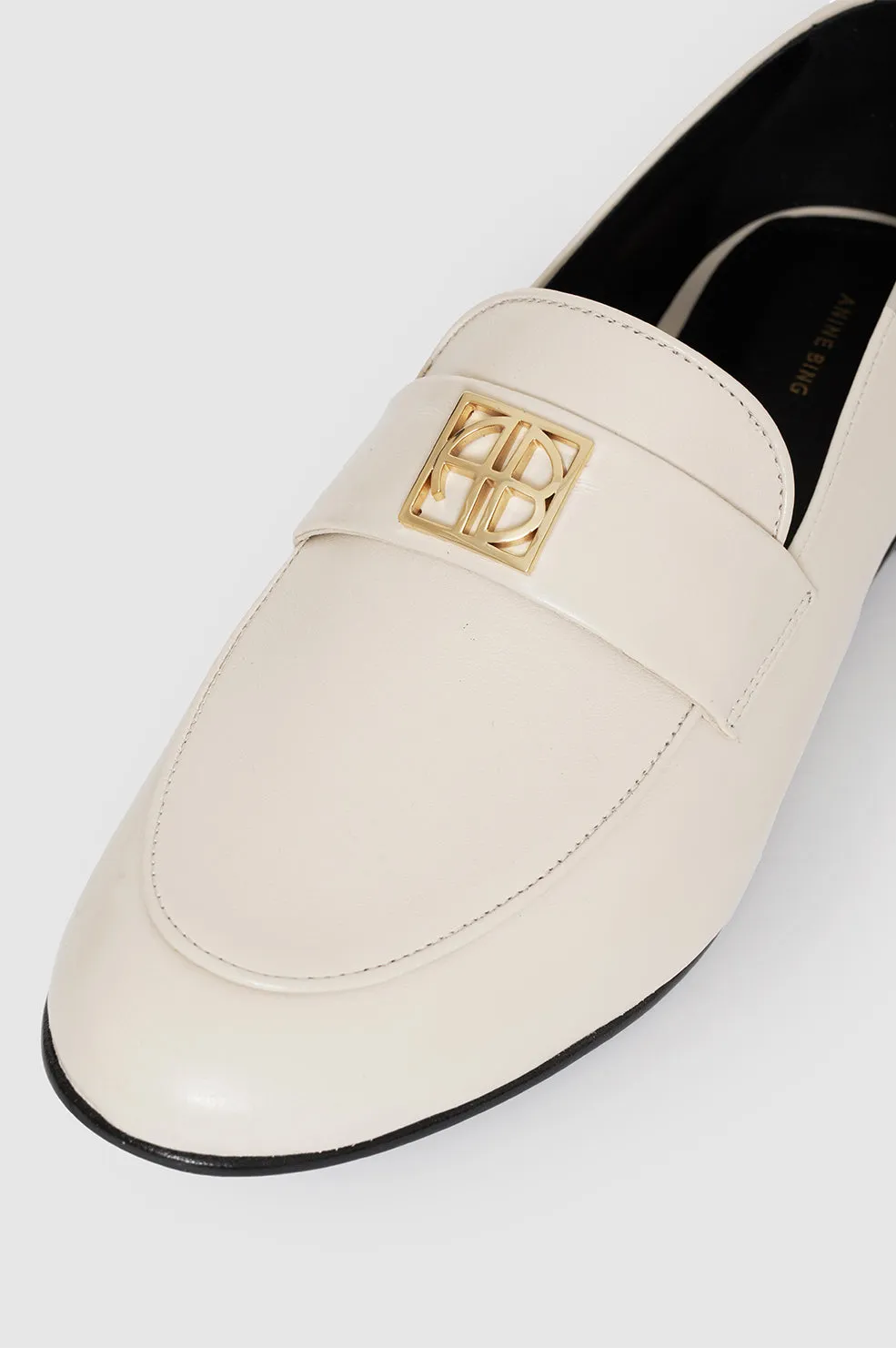 Corrine Loafers - Bone Monogram -ANINE BING
