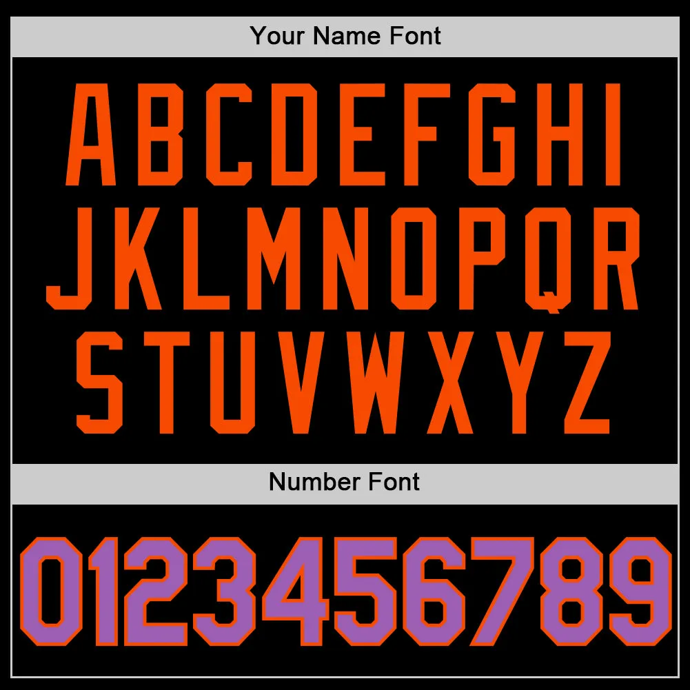 Custom Black Medium Purple-Orange Authentic Basketball Jersey