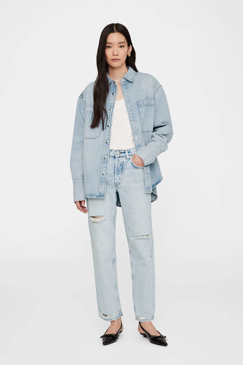 2025 Fashion Trends Dante Shirt - Bleached Blue -ANINE BING