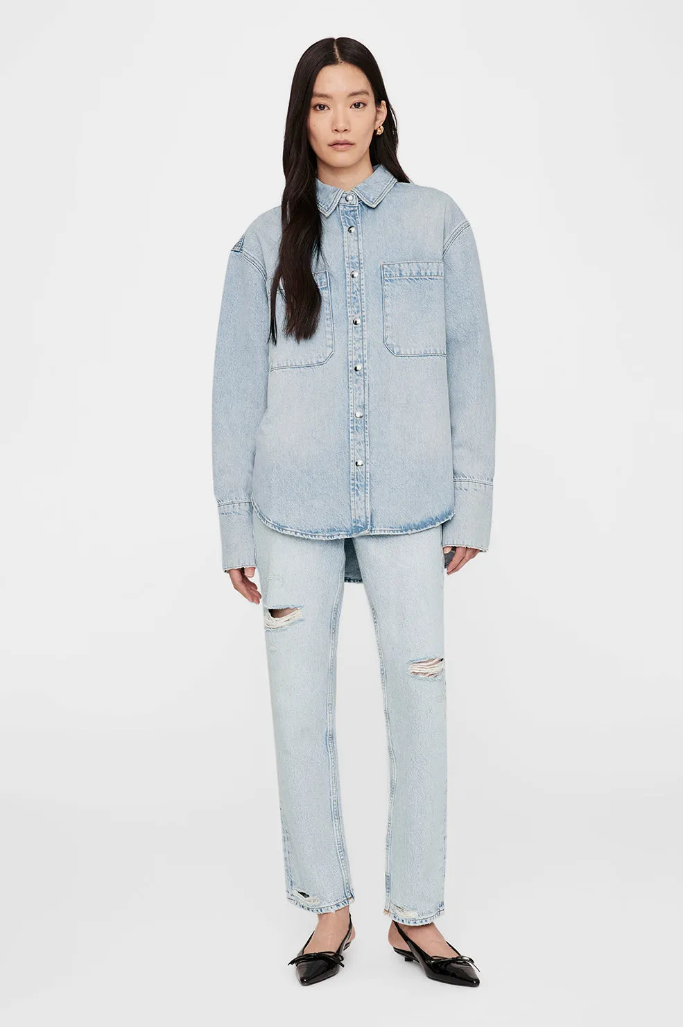 2025 Fashion Trends Dante Shirt - Bleached Blue -ANINE BING