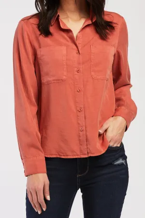 Doorbuster Long Sleeve Button Down Shirt Front Chest Patch Pockets  Stylish & Comfortable