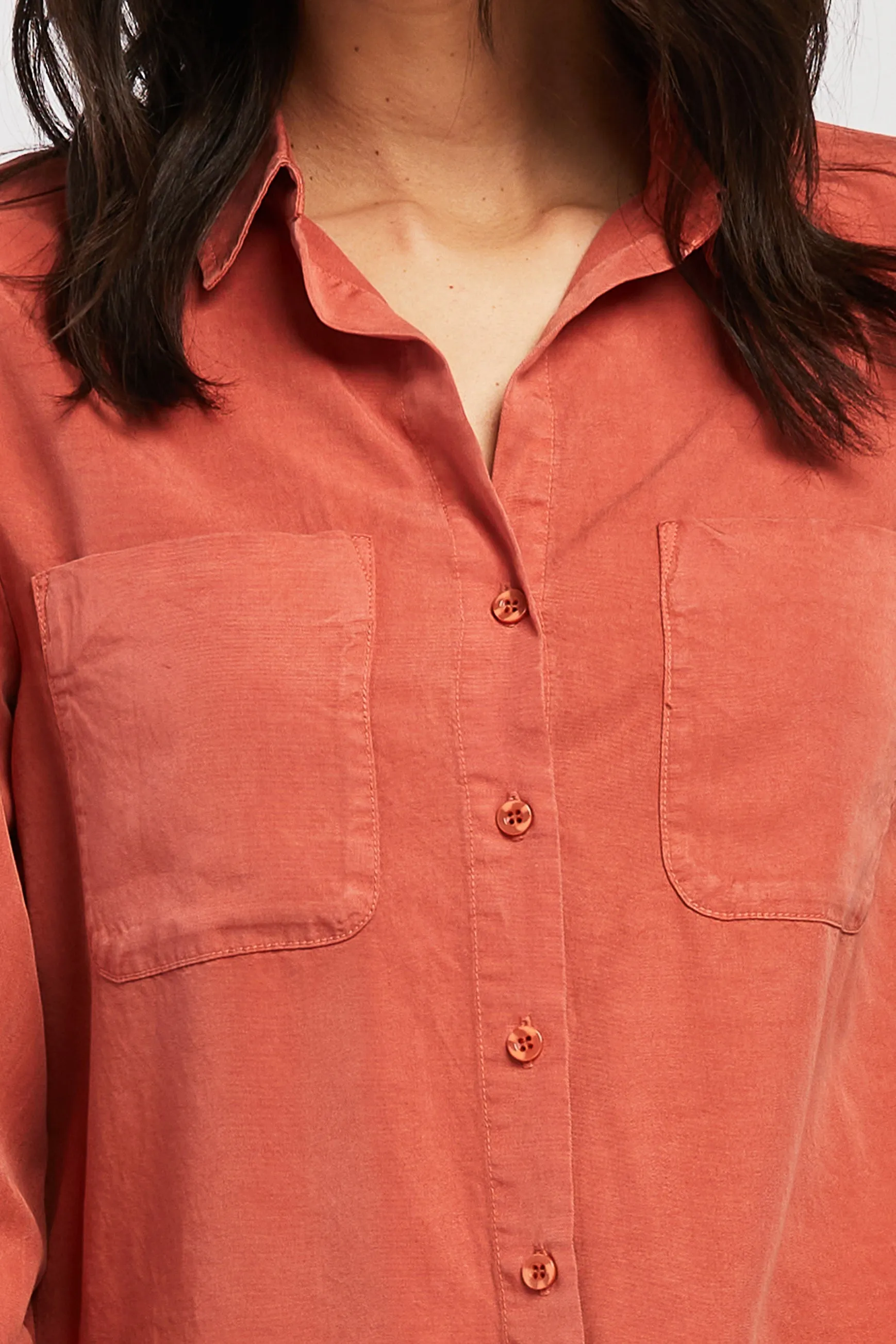 Doorbuster Long Sleeve Button Down Shirt Front Chest Patch Pockets  Stylish & Comfortable