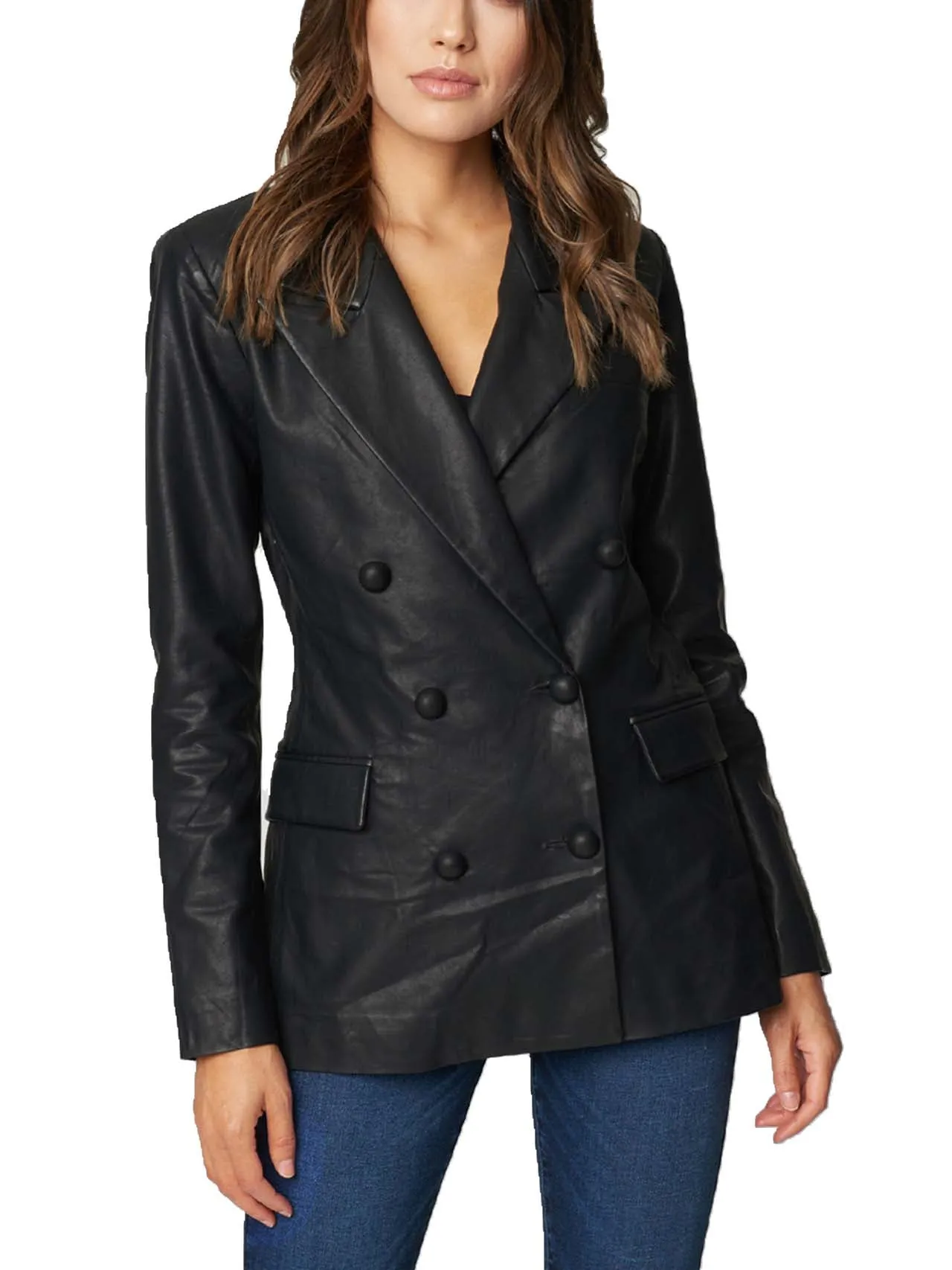 Doorbuster Sleek Vegan Leather Blazer  Going Fast!