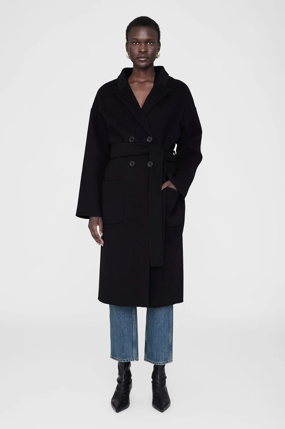 Dylan Coat - Black Cashmere Blend -ANINE BING