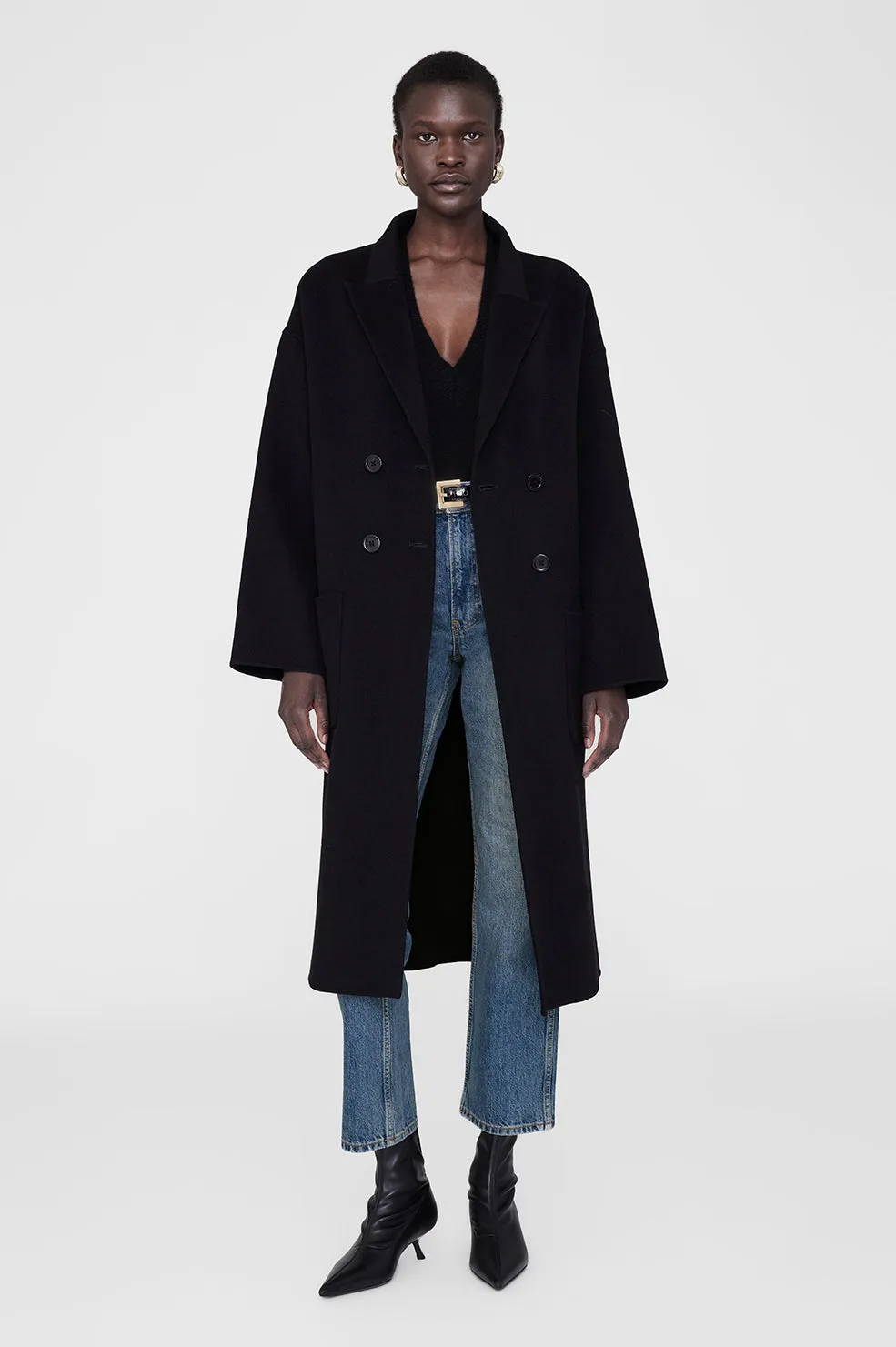 Dylan Coat - Black Cashmere Blend -ANINE BING