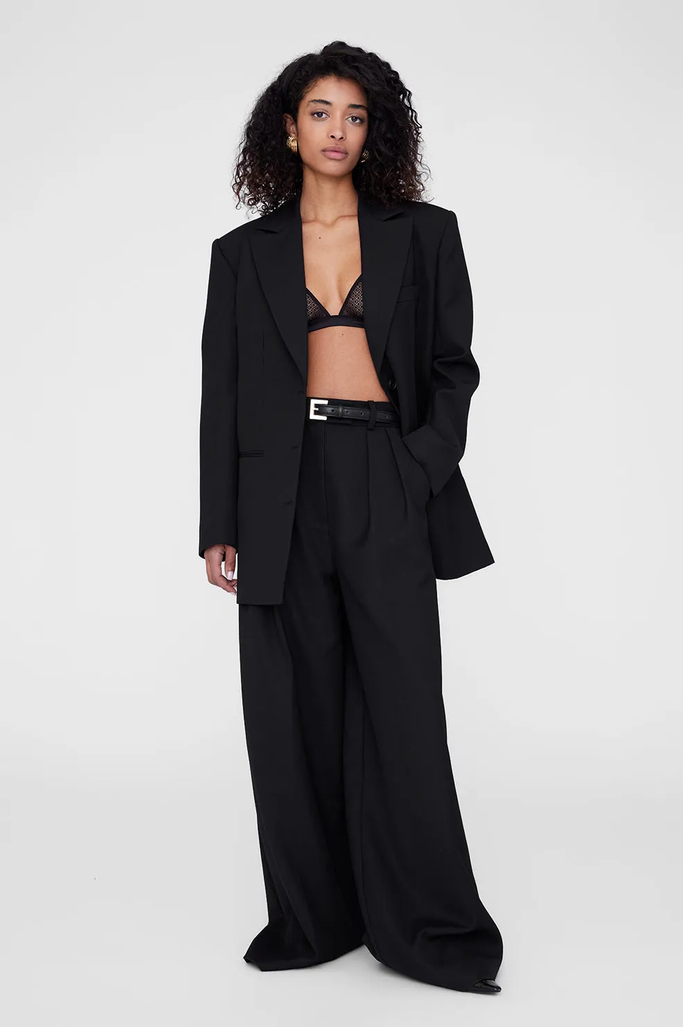 Eldra Bralette - Black Geometric Lace -ANINE BING