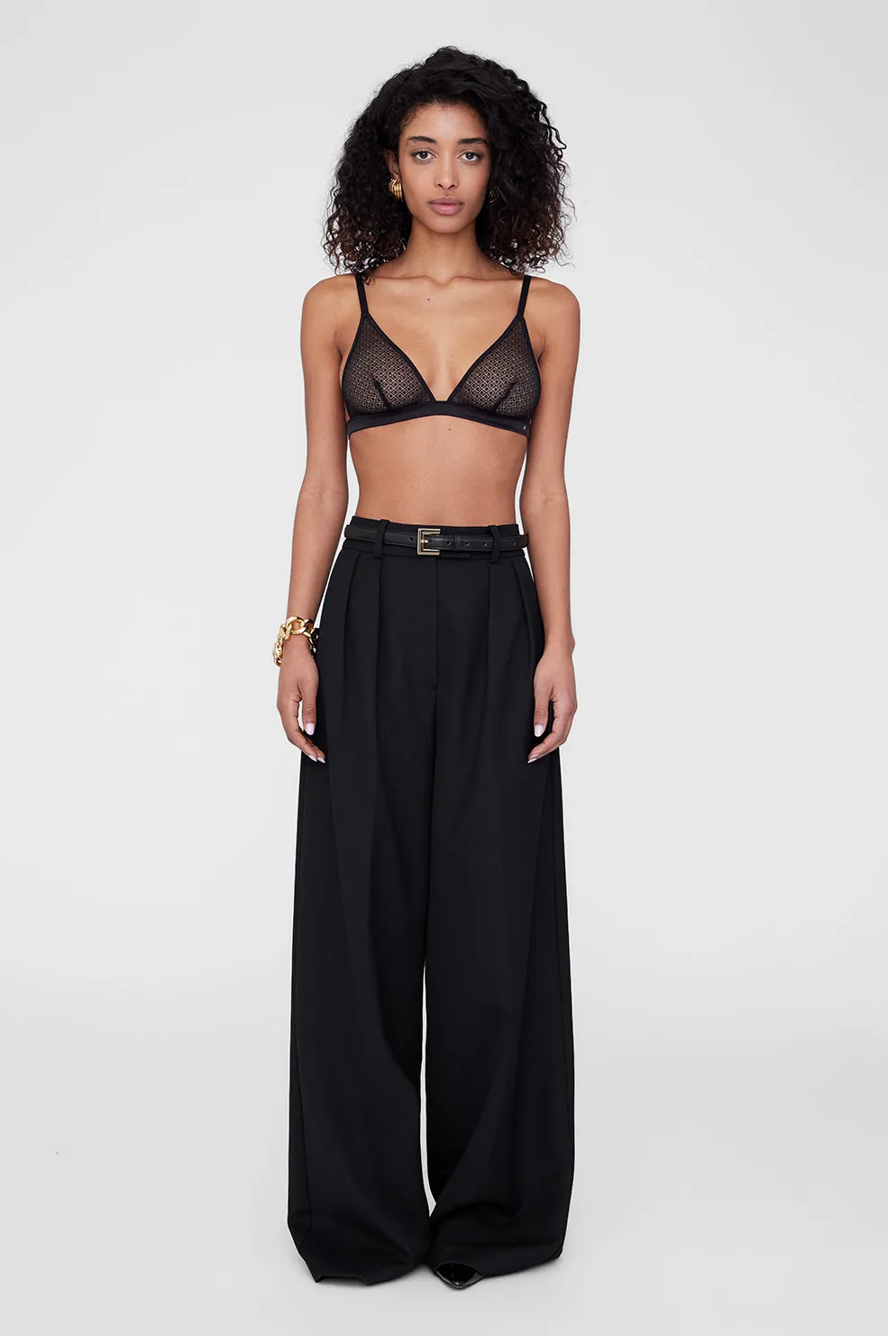 Eldra Bralette - Black Geometric Lace -ANINE BING