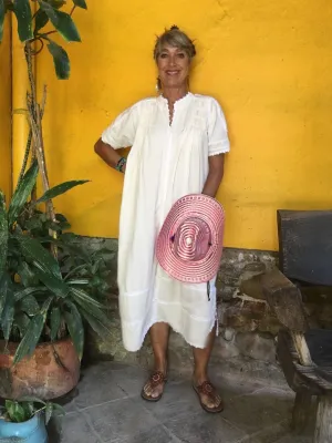 2025 FASHION TRENDS FOR WOMEN ESPANOLA DRESS SHORT SLEEVE - CREAM / WHITE CROCHET - LAS NINAS