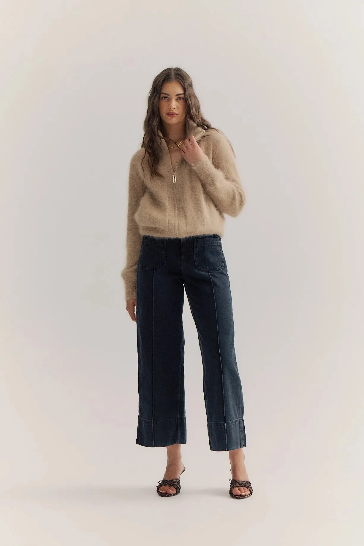 FELIX ZIP CASHMERE CARDIGAN - LATTE - WORLD OF NOMADS