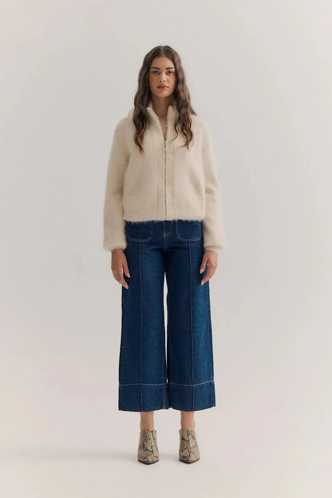 FELIX ZIP CASHMERE CARDIGAN - OATMEAL - WORLD OF NOMADS