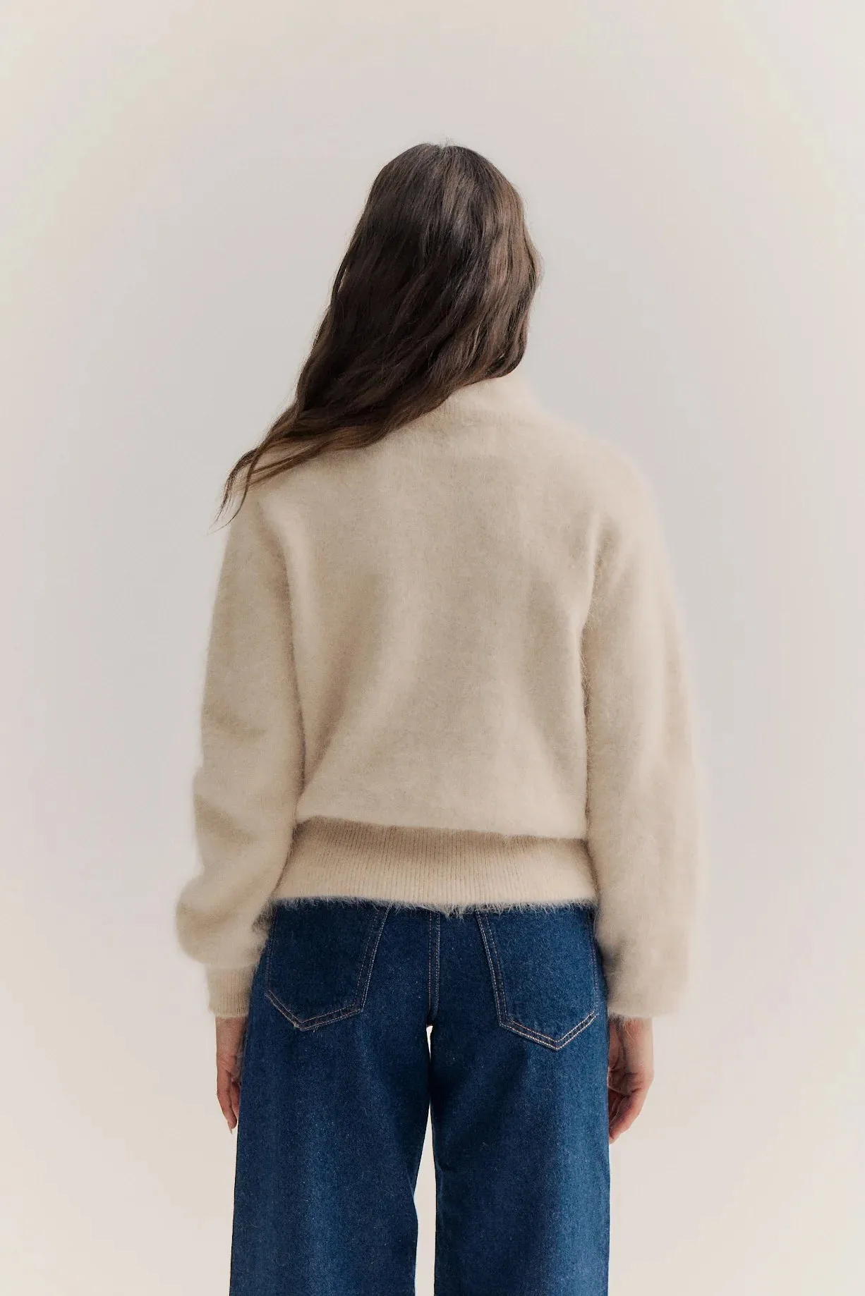 FELIX ZIP CASHMERE CARDIGAN - OATMEAL - WORLD OF NOMADS