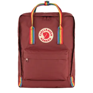 Final Few Fjallraven Kanken Classic Backpack Ox Red / Rainbow Pattern  Last Chance!