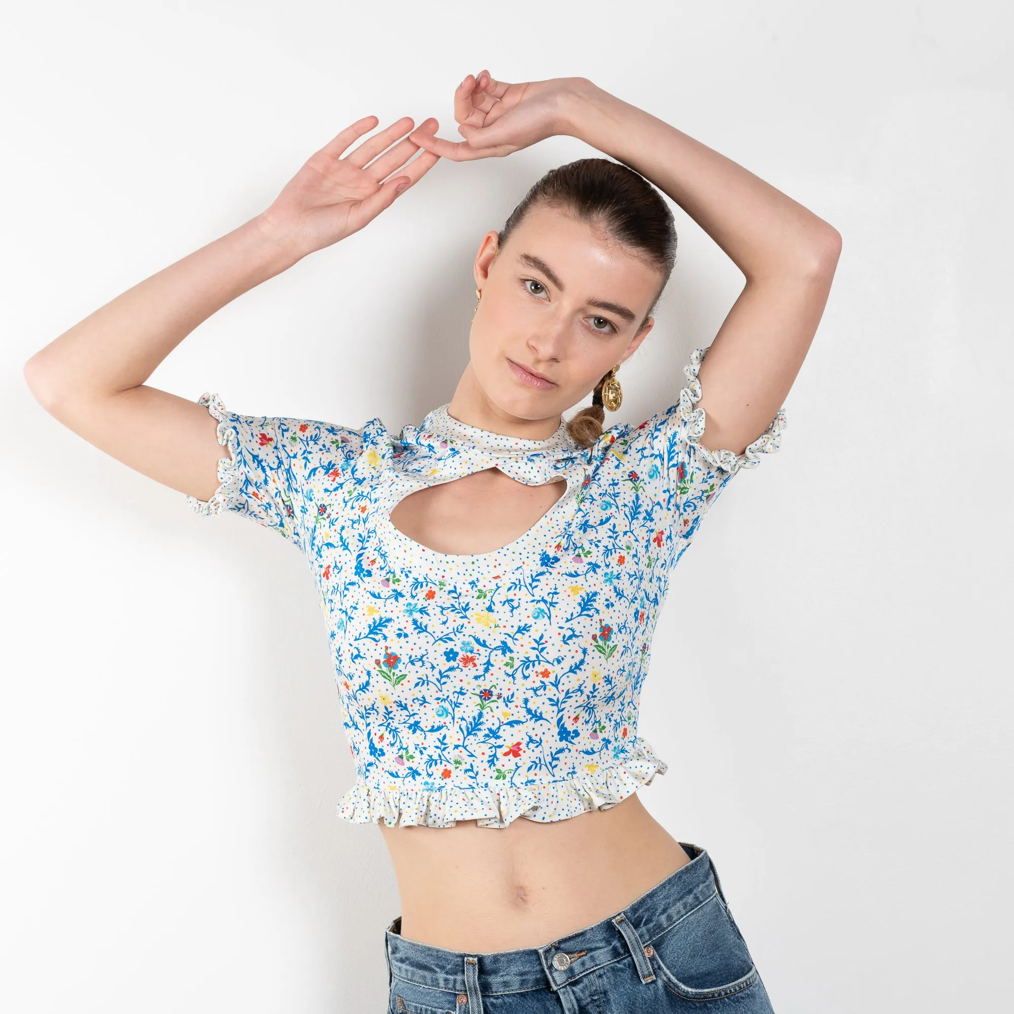 Floral Cut-out Top