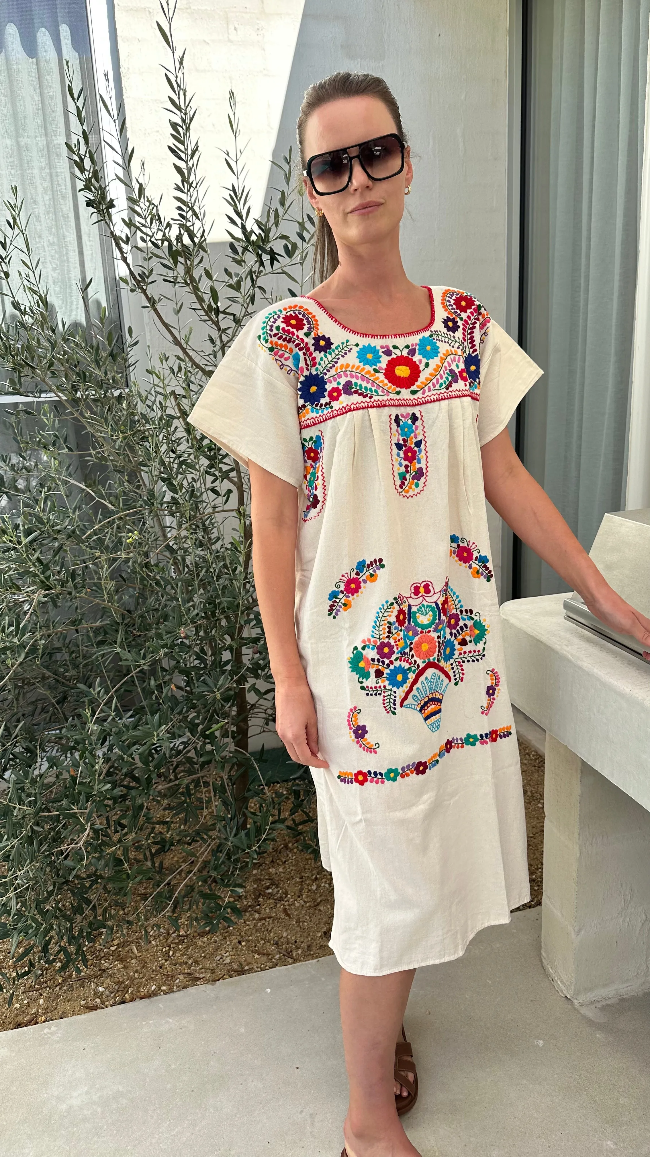FRIDA DRESSS - CREAM / MULTI - LAS NINAS